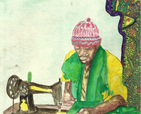 Peinture de Banna Sadio, diplômé de l’Ecole des Beaux-arts de Dakar, 2019