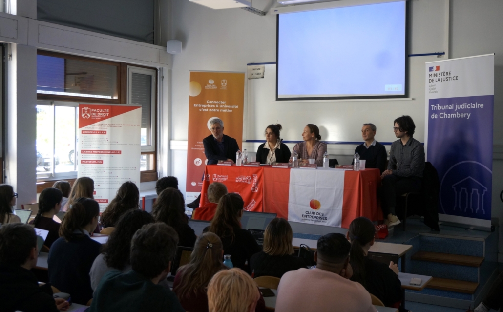 Conférence sur les métiers de la magistrature à l’Université Savoie Mont Blanc avec des magistrats du Tribunal judiciaire de Chambéry
