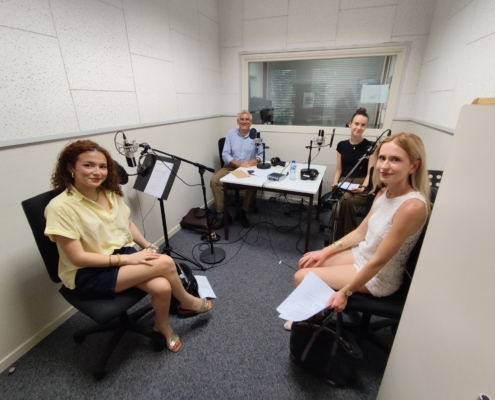 Étudiants du Collège de droit de l’USMB lors d’un atelier podcast