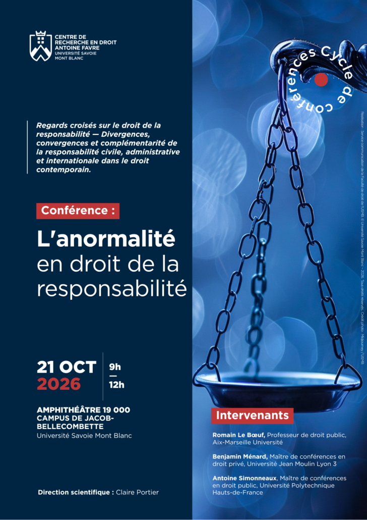 Cycle de conférences 2026 sur le droit de la responsabilité – CERDAF